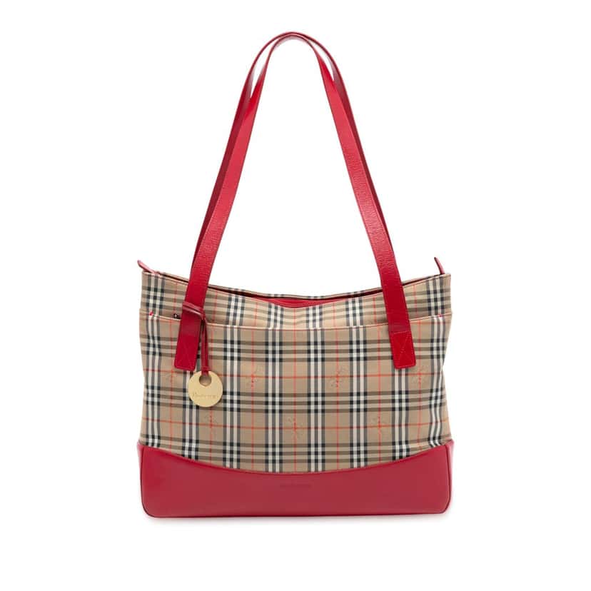 Burberry Haymarket Check Canvas Tote Beige Very good condition - Front View