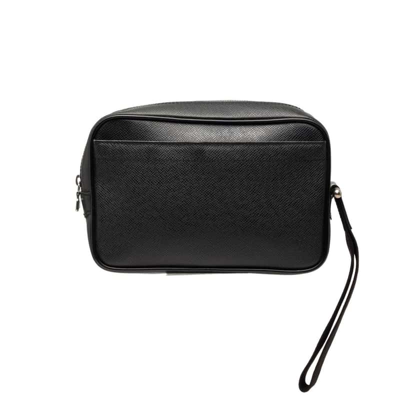 Louis Vuitton Taiga Pochette Kaluga Black Leather Good condition - Front View