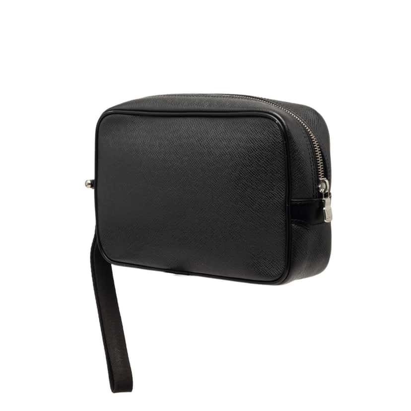 Louis Vuitton Taiga Pochette Kaluga Black Leather Good condition - Back View