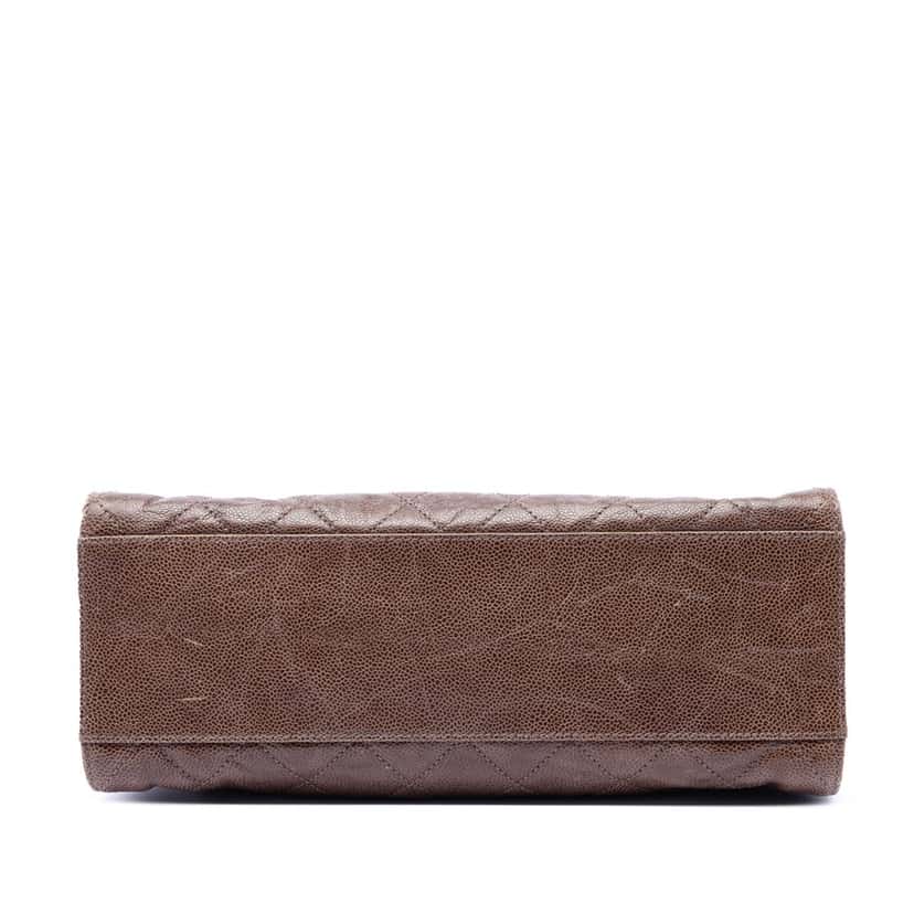 Chanel Jumbo Quilted Glazed Caviar Crave Flap Brown Leather Very good condition - Inside View