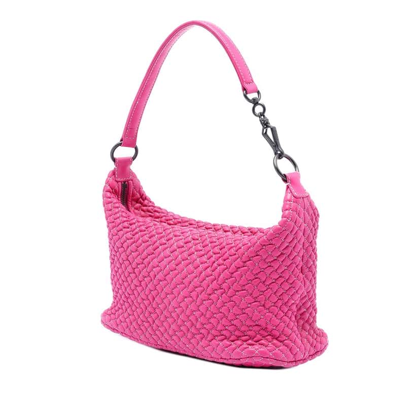 Bottega Veneta Quilted Nappa Bubble Shoulder Bag Pink Leather Very good condition - Back View
