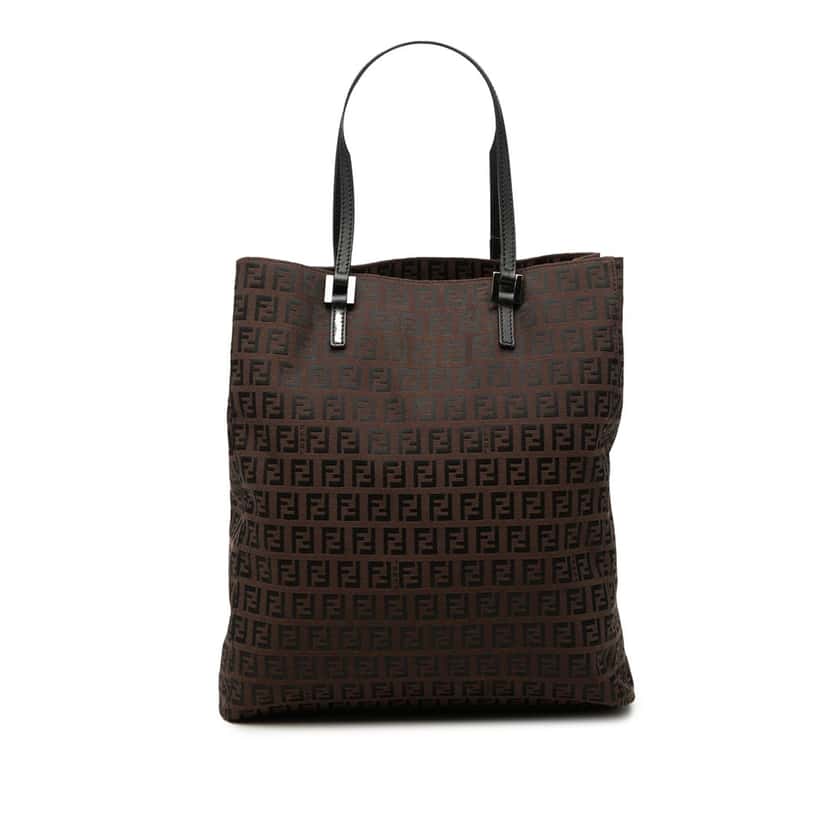 Fendi Zucchino Canvas Tote Brown Very good condition - Front View