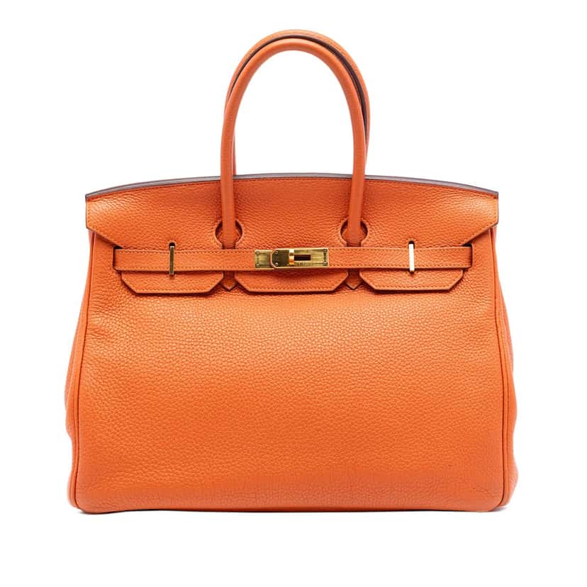 Hermès Togo Birkin Retourne 35 Orange Leather Very good condition - Front View