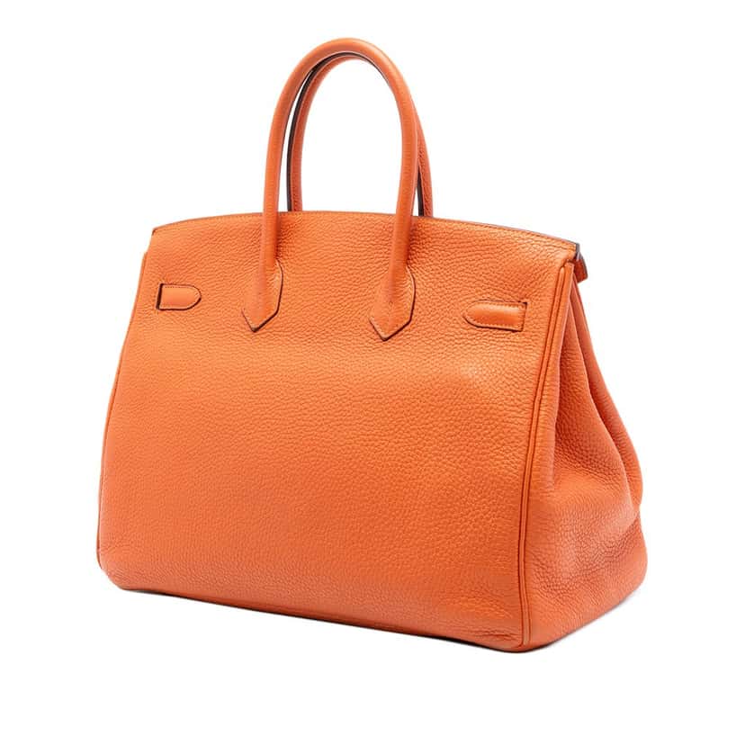 Hermès Togo Birkin Retourne 35 Orange Leather Very good condition - Back View