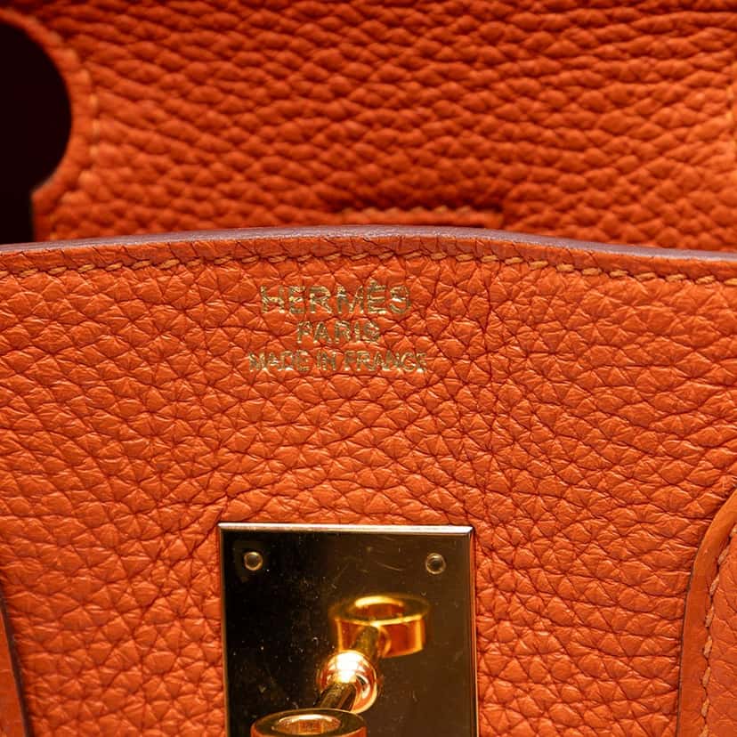 Hermès Togo Birkin Retourne 35 Orange Leather Very good condition - Box View