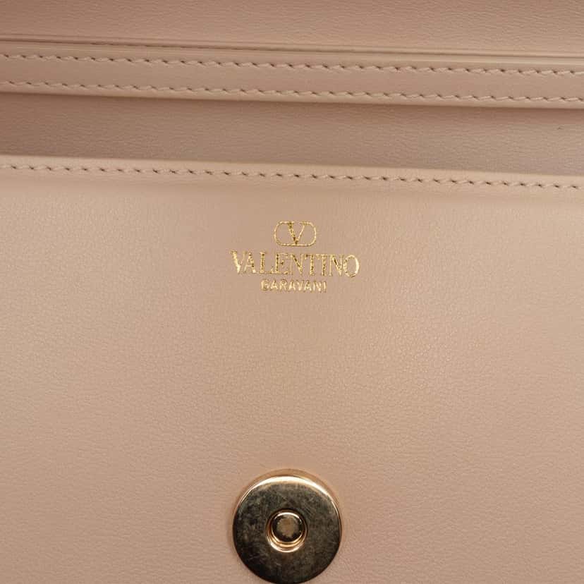 Valentino Small Calfskin VLogo Loco Satchel Brown Leather Very good condition - Box View
