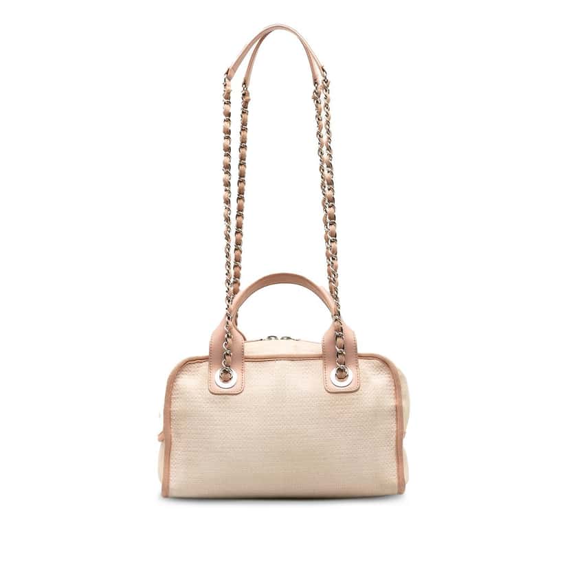 Chanel Small Canvas Deauville Bowling Bag Pink Very good condition - Inside View