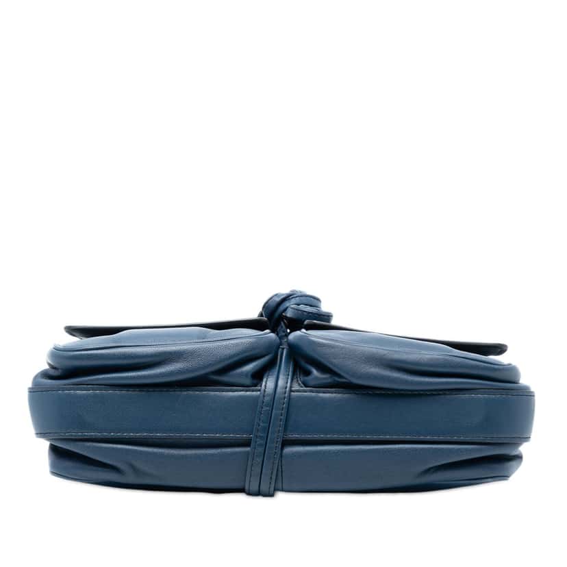 Bottega Veneta Nappa Intrecciato Double Pocket Flap Crossbody Blue Leather Very good condition - Inside View