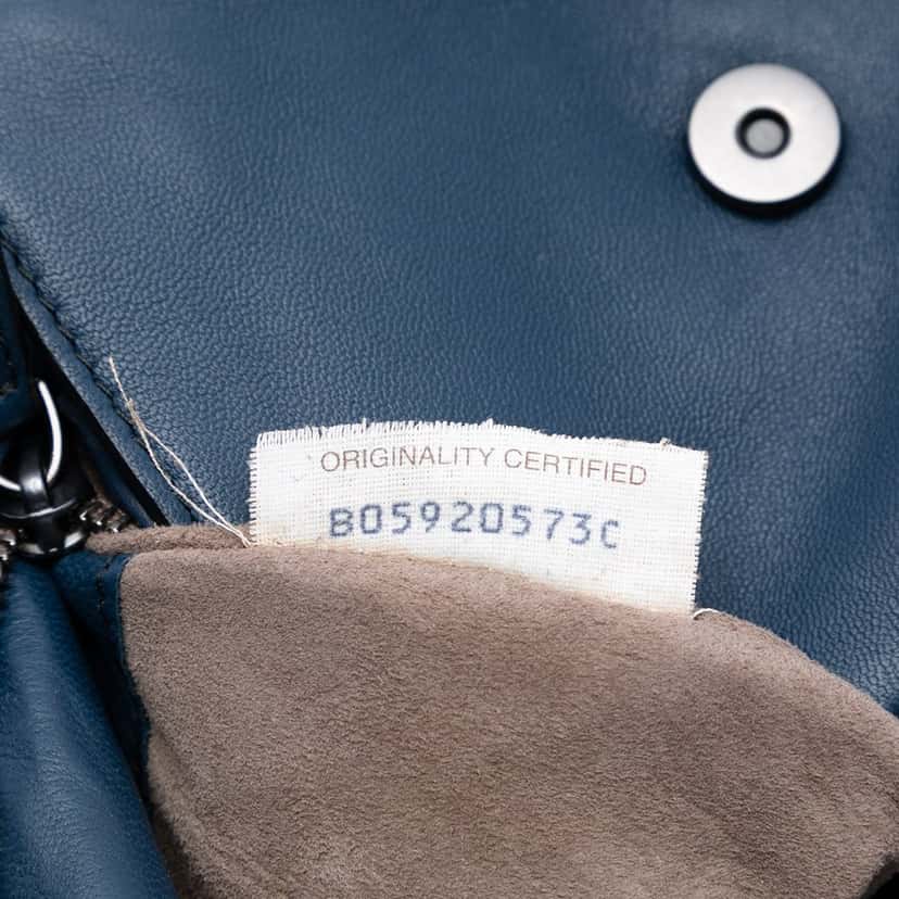 Bottega Veneta Nappa Intrecciato Double Pocket Flap Crossbody Blue Leather Very good condition - Box View