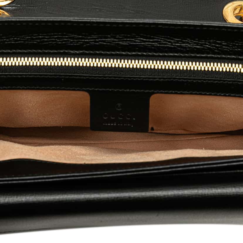 Gucci Small Leather Marina Chain Shoulder Bag Black Leather Very good condition - Model View