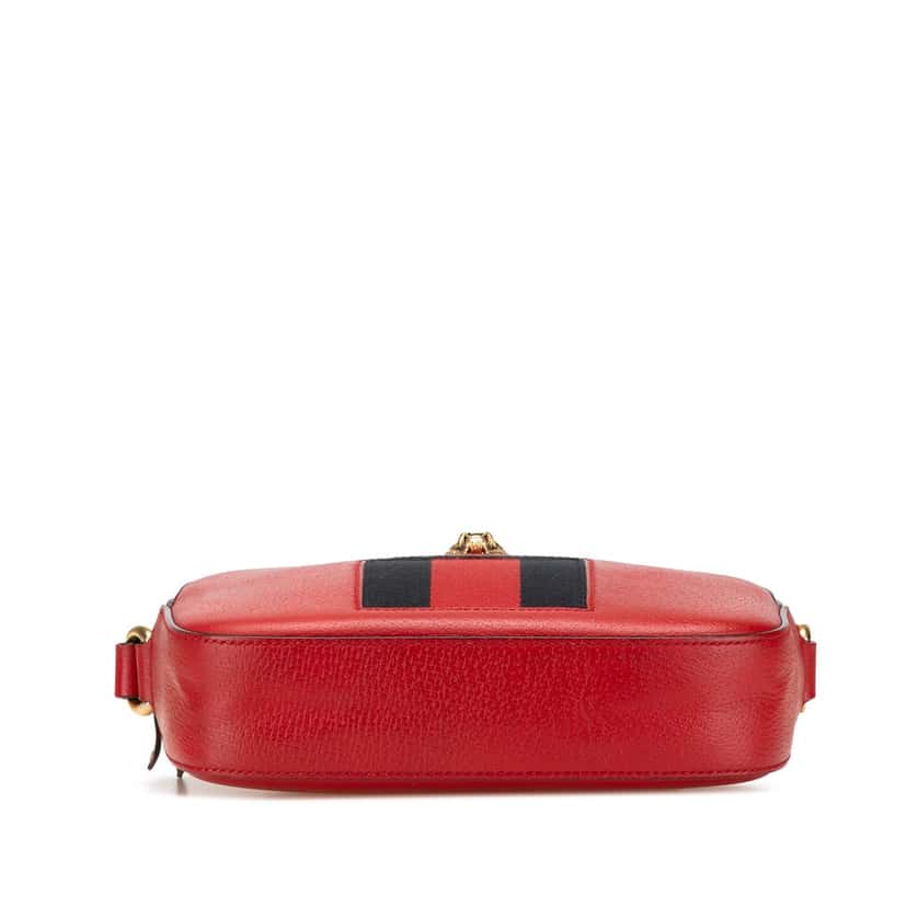 Gucci Leather Animalier Web Disco Crossbody Red Leather Very good condition - Inside View