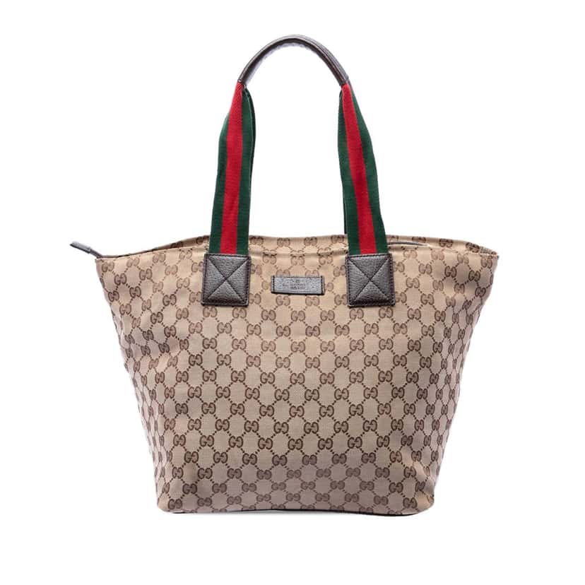 Gucci GG Canvas Web Tote Beige Very good condition - Front View