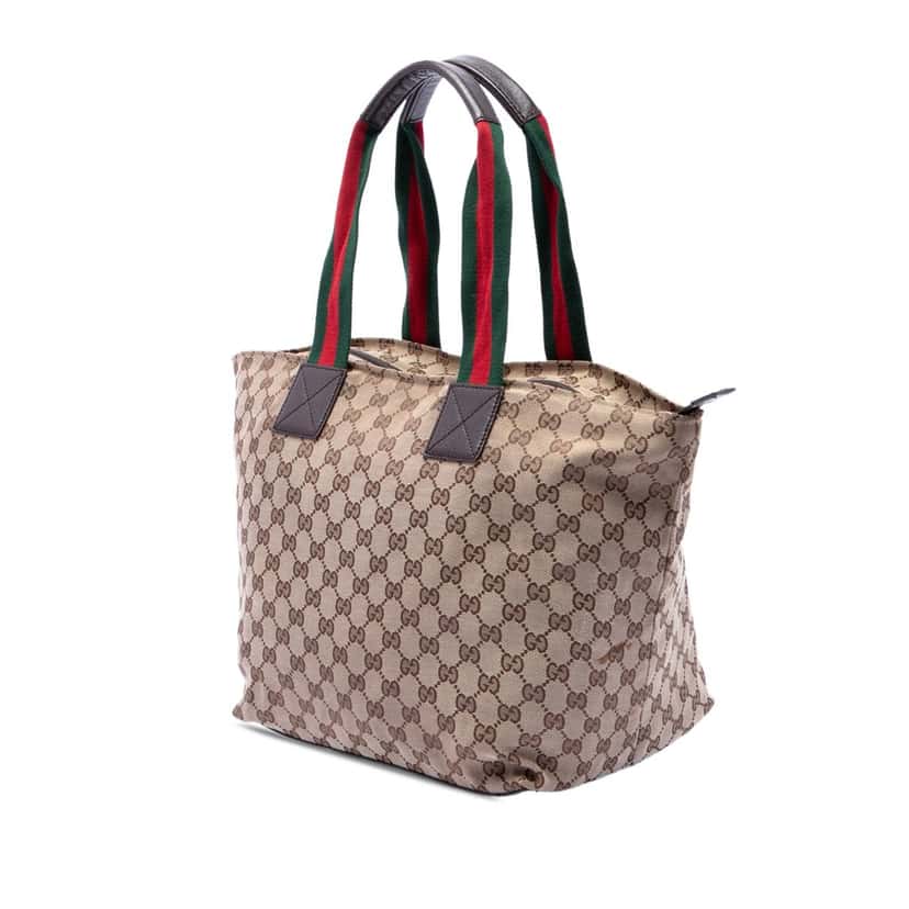 Gucci GG Canvas Web Tote Beige Very good condition - Back View