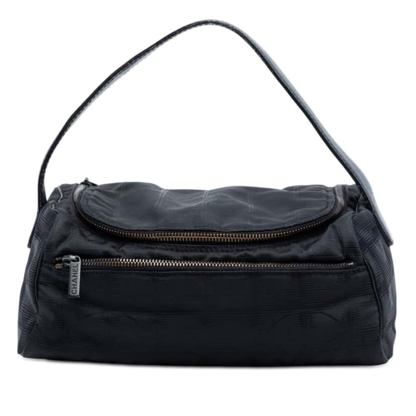 Chanel New Travel Line Nylon Vanity Bag Black Very good condition - Front View