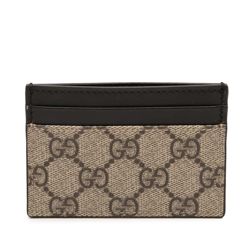 Gucci GG Supreme Card Holder Beige Never worn - Front View