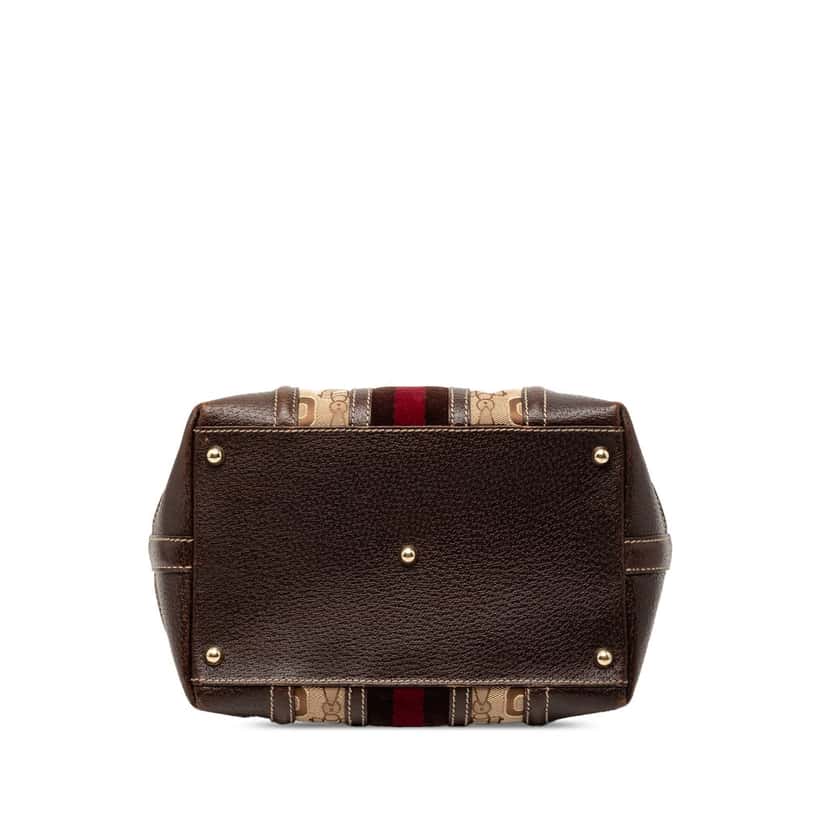 Gucci Horsebit Canvas Web Treasure Handbag Beige Good condition - Inside View