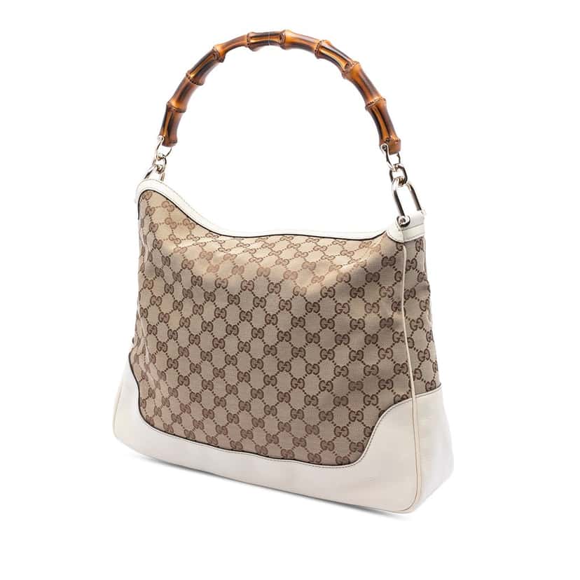 Gucci GG Canvas Bamboo Diana Satchel Beige Very good condition - Back View