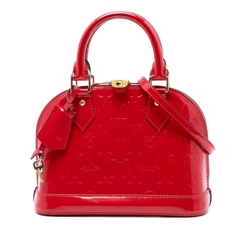 Louis Vuitton Monogram Vernis Alma BB Red Leather Very good condition - Front View