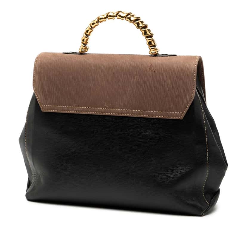 Loewe Leather Velazquez Twist Satchel Black Leather Very good condition - Back View