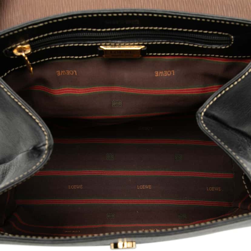 Loewe Leather Velazquez Twist Satchel Black Leather Very good condition - Model View