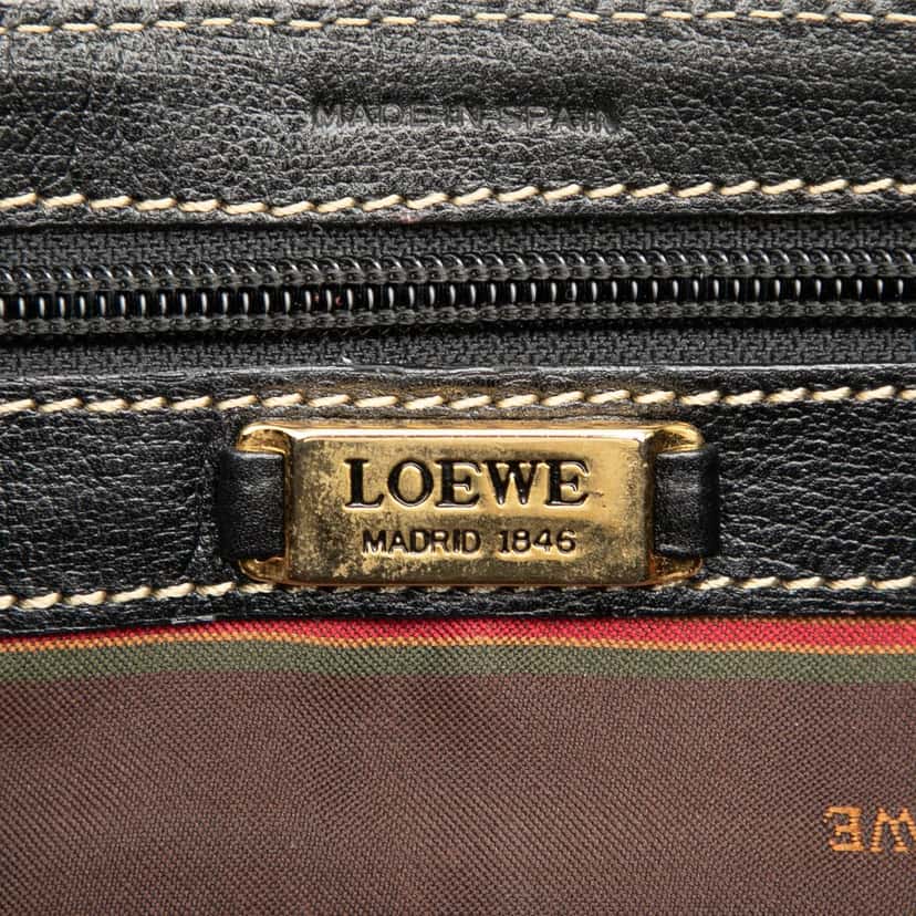Loewe Leather Velazquez Twist Satchel Black Leather Very good condition - Box View