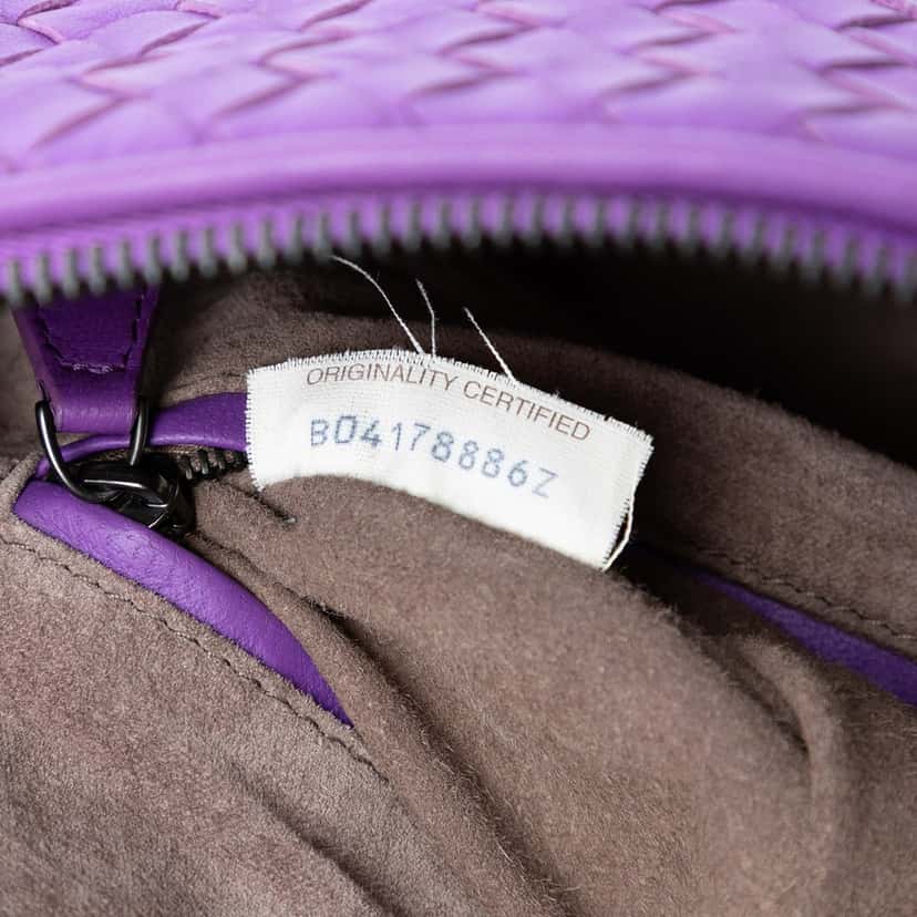 Bottega Veneta Nappa Intrecciato Nodini Crossbody Purple Leather Very good condition - Box View