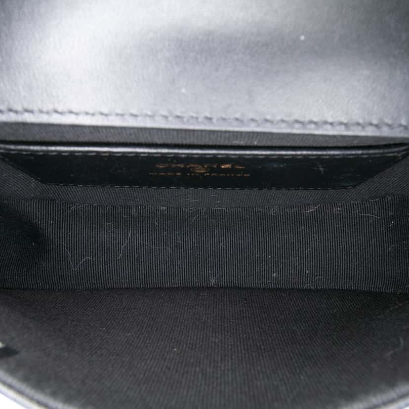Chanel CC Quilted Lambskin Half Moon Top Handle Flap Black Leather Very good condition - Model View