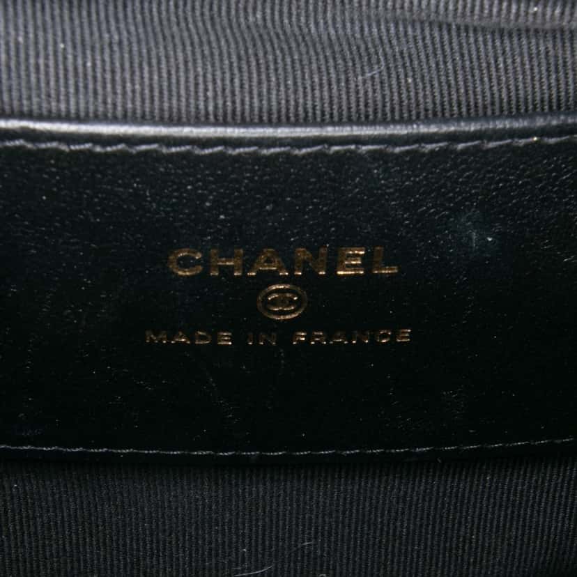 Chanel CC Quilted Lambskin Half Moon Top Handle Flap Black Leather Very good condition - Box View