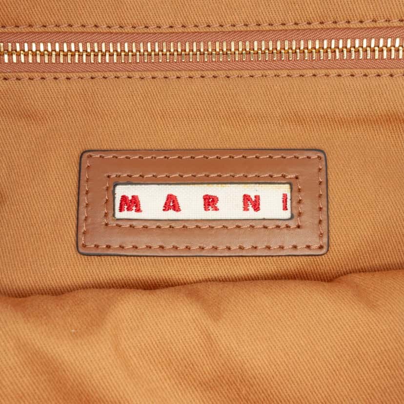 Marni Large Raffia Fringe Marcel North South Tote Brown Very good condition - Box View