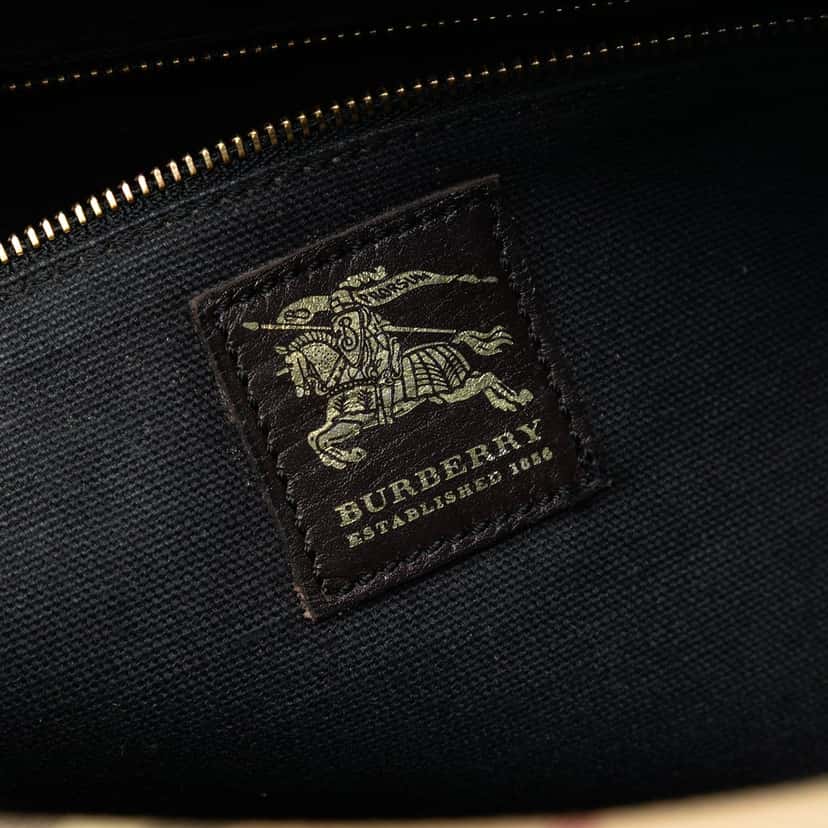 Burberry Haymarket Check Coated Canvas Messenger Bag Beige Very good condition - Box View