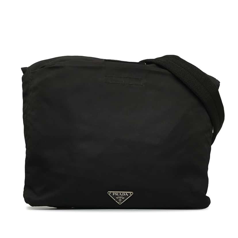 Prada Tessuto Messenger Bag Black Very good condition - Front View