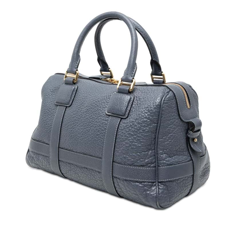 LOEWE Goatskin Anagram Paseo 30 Satchel Blue Leather Very good condition - Back View