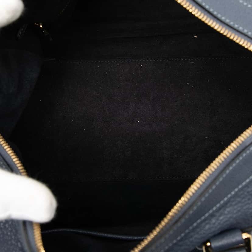 LOEWE Goatskin Anagram Paseo 30 Satchel Blue Leather Very good condition - Model View