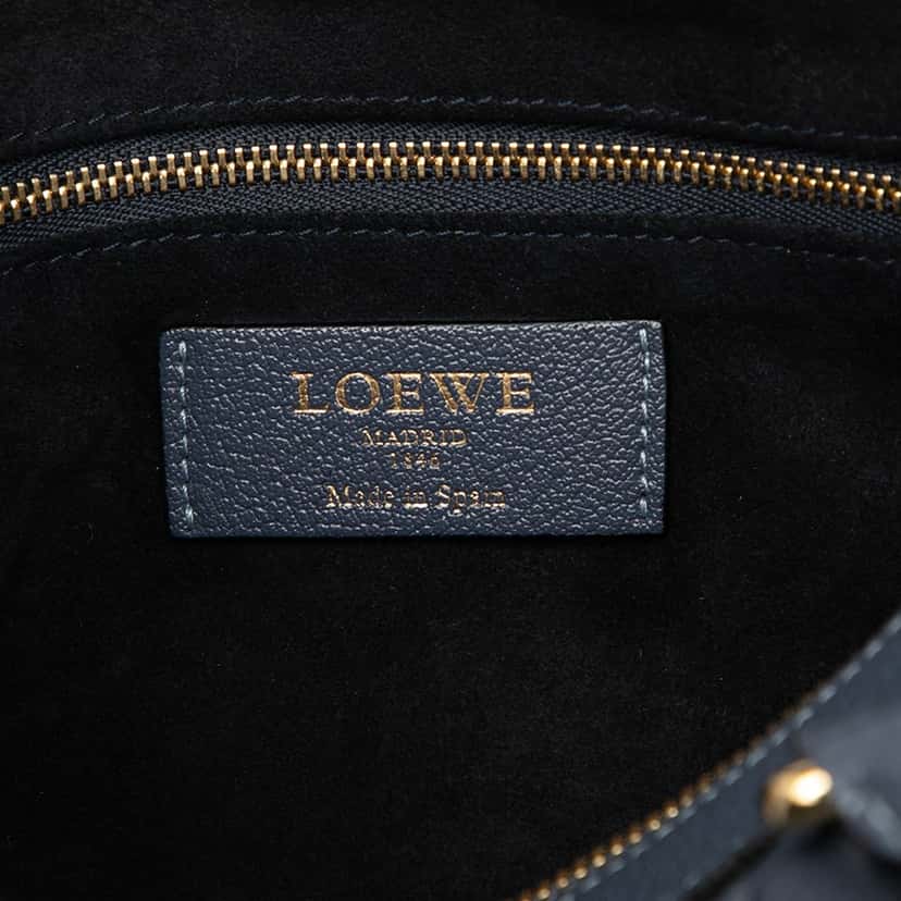 LOEWE Goatskin Anagram Paseo 30 Satchel Blue Leather Very good condition - Box View