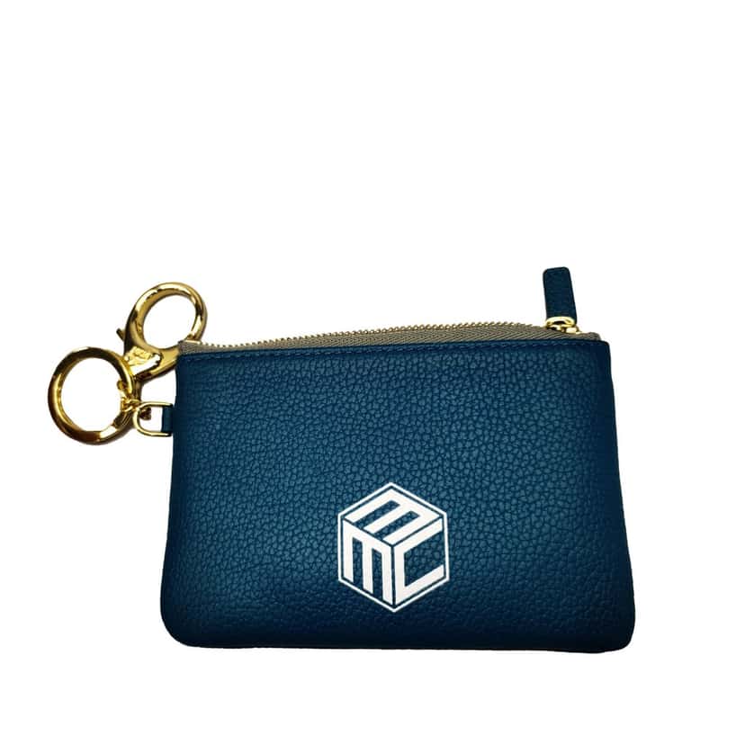 MCM Leather Visetos Coin Pouch Blue Leather Very good condition - Front View