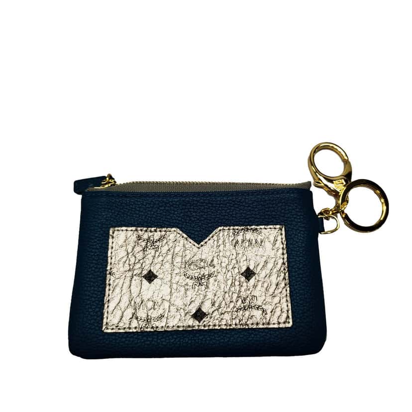 MCM Leather Visetos Coin Pouch Blue Leather Very good condition - Back View