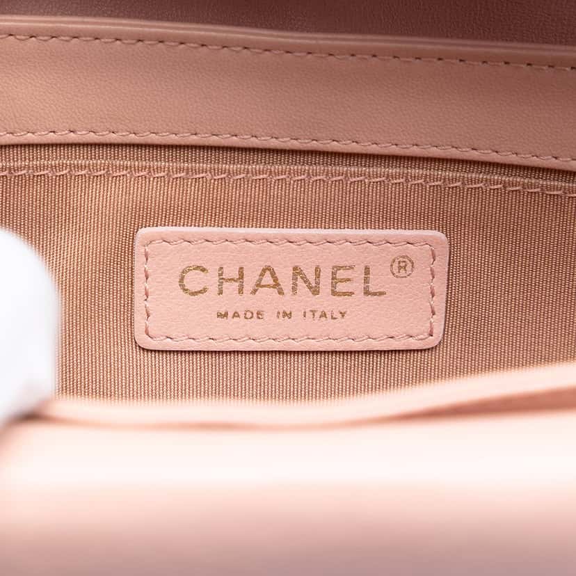 Chanel Small Tweed CC Stud Double Flap Pink Very good condition - Box View