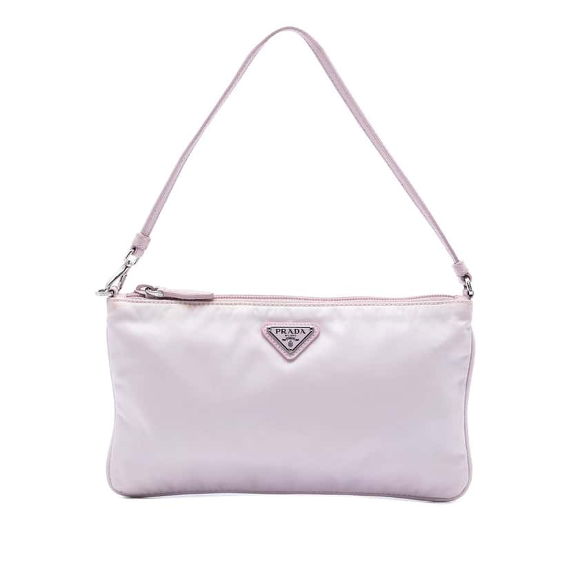 Prada Mini Re Nylon Pochette Pink Very good condition - Front View