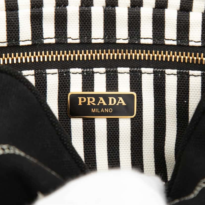 Prada Canvas Canapa Logo Pouch Black Very good condition - Box View