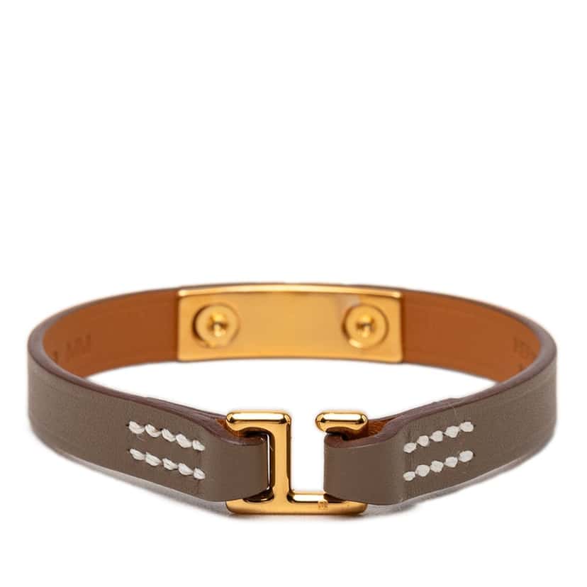 Hermès Swift Rivale Mini Bracelet T3 Brown Leather Very good condition - Inside View