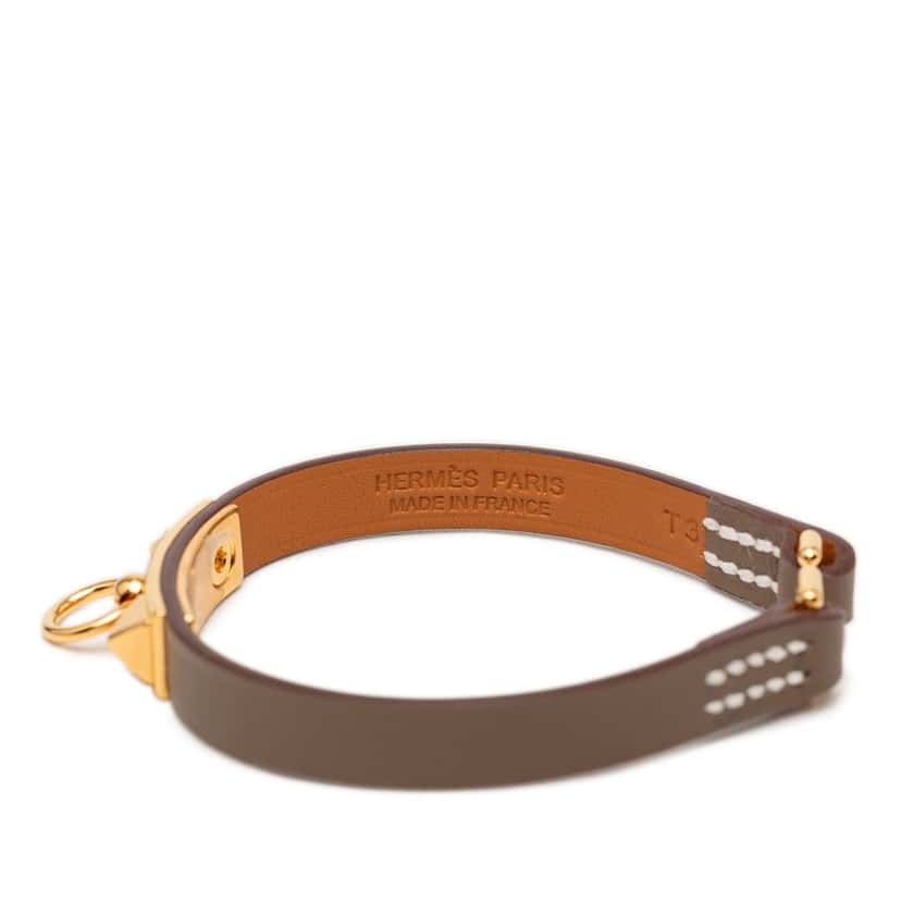 Hermès Swift Rivale Mini Bracelet T3 Brown Leather Very good condition - Box View