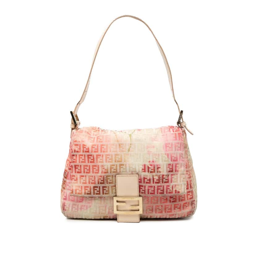Fendi Zucchino Canvas Floral Mamma Forever Pink Very good condition - Front View