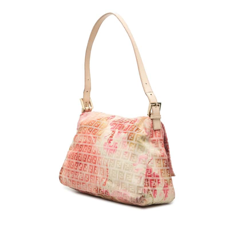 Fendi Zucchino Canvas Floral Mamma Forever Pink Very good condition - Back View
