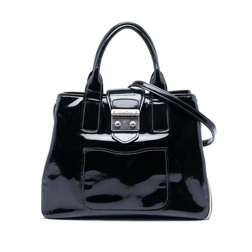 Miu Miu Patent Satchel Black Leather Very good condition - Front View