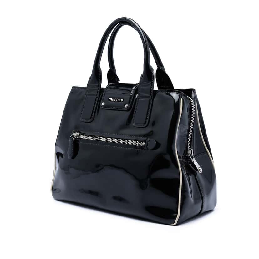 Miu Miu Patent Satchel Black Leather Very good condition - Back View