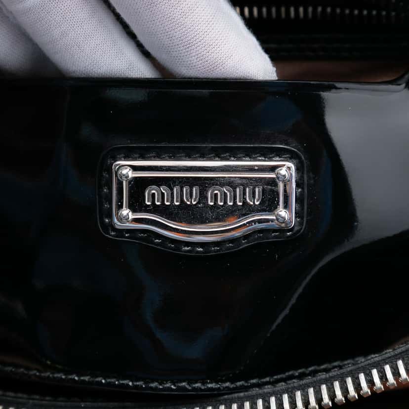 Miu Miu Patent Satchel Black Leather Very good condition - Model View