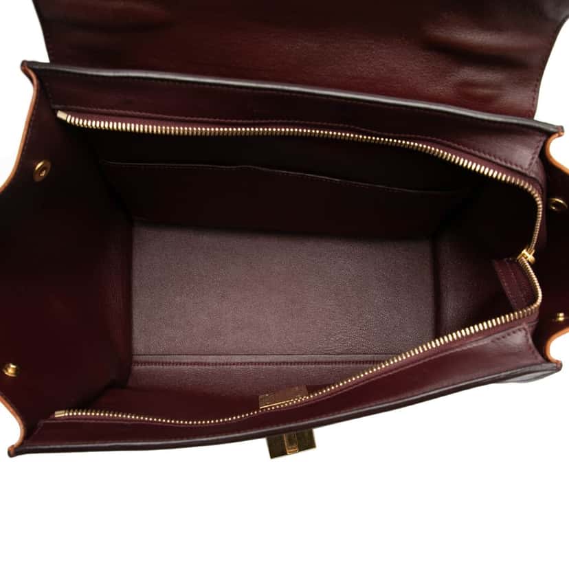 Celine Small Tricolor Leather Trapeze Satchel Brown Leather Very good condition - Model View