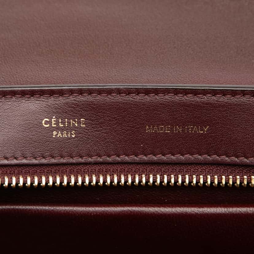 Celine Small Tricolor Leather Trapeze Satchel Brown Leather Very good condition - Box View