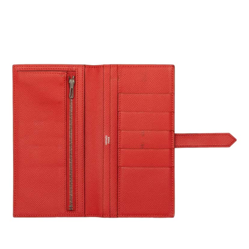 Hermès Epsom Bearn Wallet Red Leather Very good condition - Model View