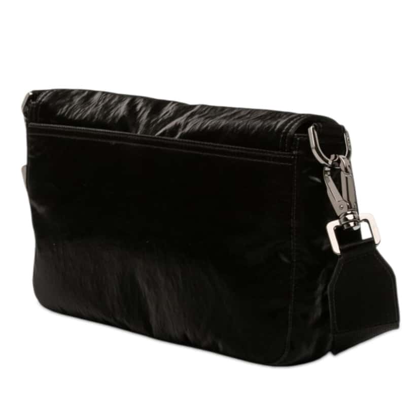 Dolce & Gabbana Nylon Logo Plaque Messenger Bag Black Very good condition - Back View